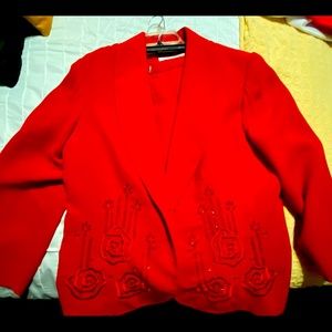 Red 2 piece suit